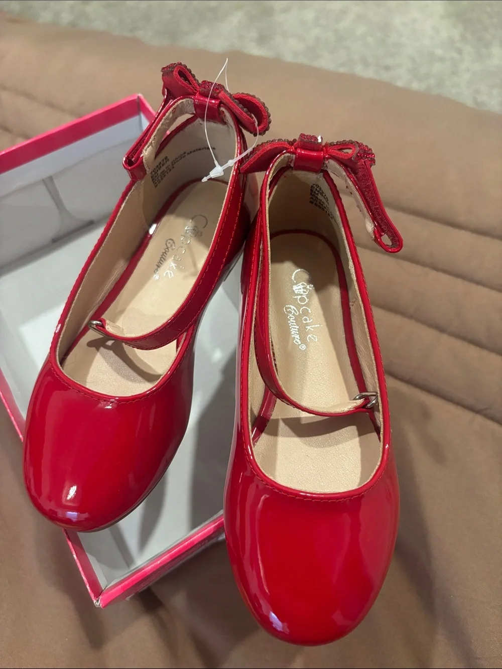 cupcakes & cashmere Red Patent Mary Jane Shoes with Bow
